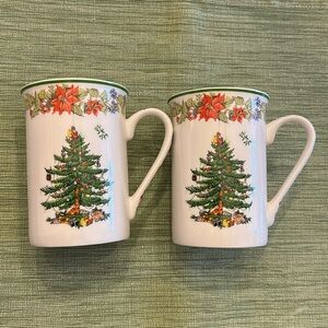 Spode Fine China Holiday Christmas Tree Mugs